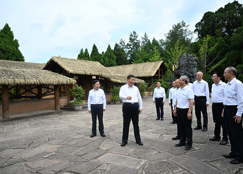 7月25日至27日，中共中央總書(shū)記、國(guó)家主席、中央軍委主席習(xí)近平在四川考察。這是25日下午，習(xí)近平在廣元市劍閣縣翠云廊考察。